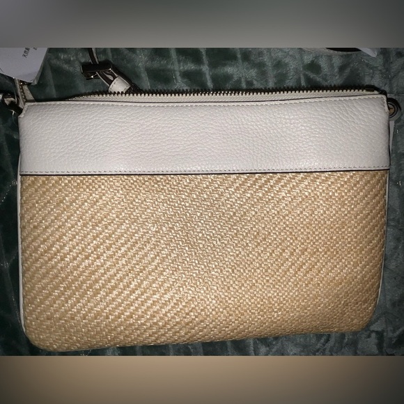 Leila Colorblock Triple Gusset Crossbody White/Wicker NWT cottagecore summer - Picture 5 of 13